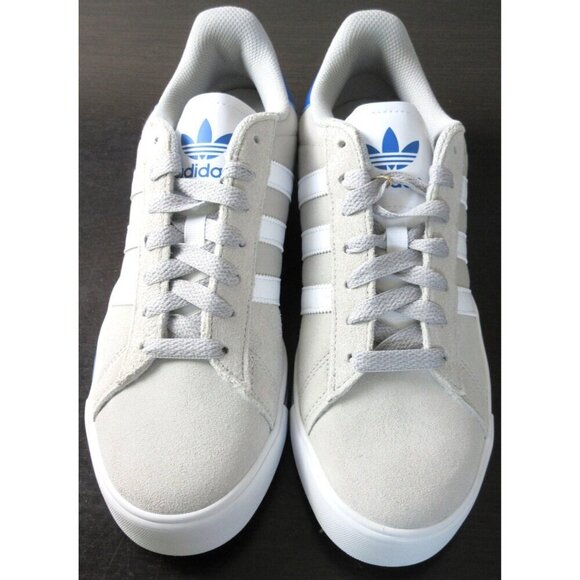 Adidas Men's Campus Vulc Grey Blue White Soccer Skate Shoes White Sizes NIB - Picture 3 of 5